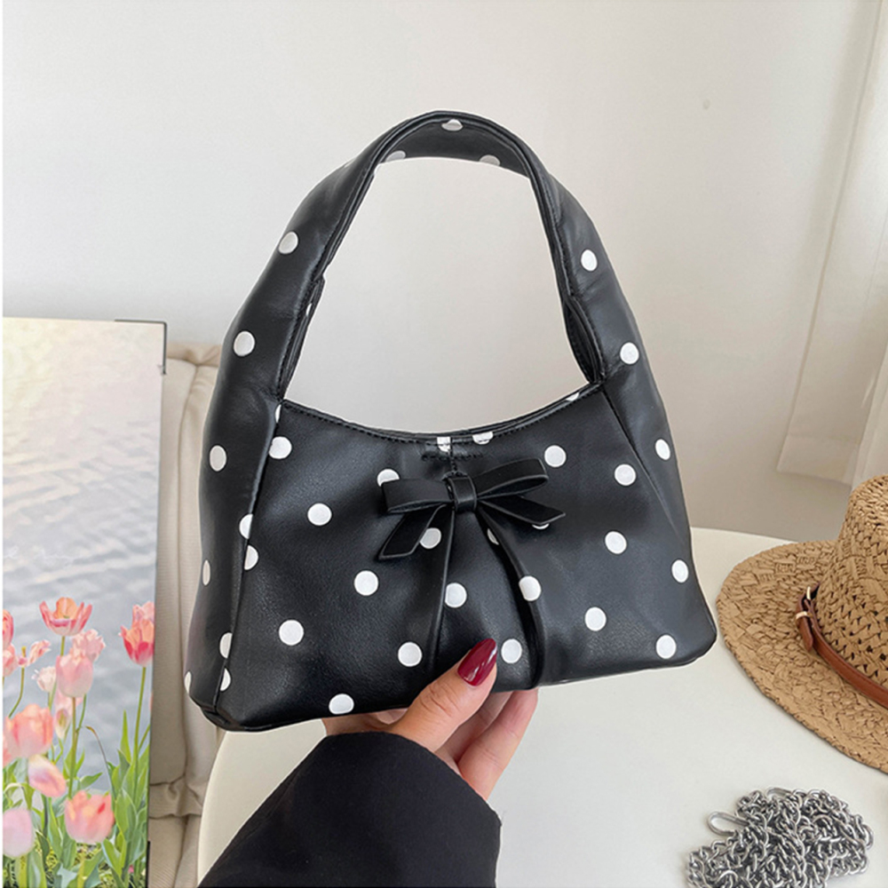 Sacs À Main Pour Femmes En Pu À Pois Et Nœud Style Années 2000 Image4