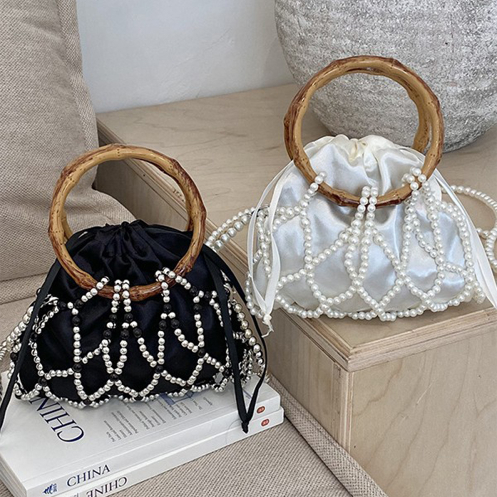 Sacs À Main Pour Femmes En Tissu Ornés De Perles, Style Soirée Image3