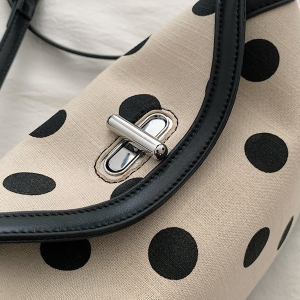 Sac Bandoulière Femme En Tissu À Pois Style Décontracté h5 Image6