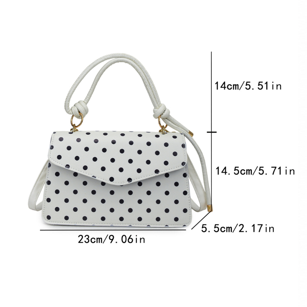 Sacs À Main Carrés Pour Femmes En Pu À Pois, Style Parisien Chic h5Image2