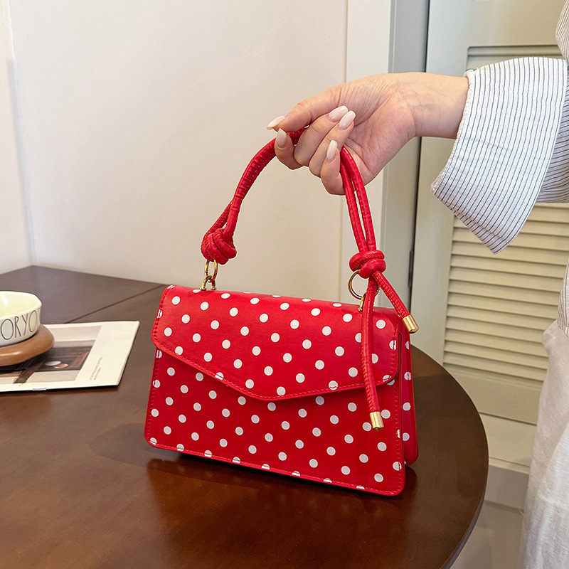 Sacs À Main Carrés Pour Femmes En Pu À Pois, Style Parisien Chic h5Image4
