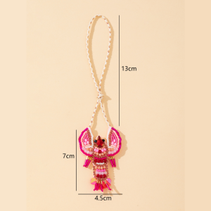 Collection Simple, Perles Naturelles En Forme De Homard, Couleur Unie, Style Océanique, Breloques Pour Sac En Corde Tressée h5 