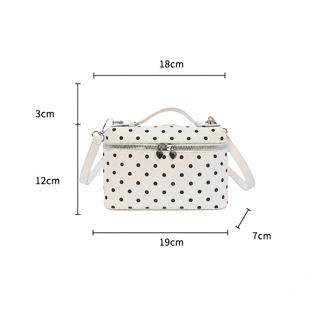 Sacs À Main Carrés Pour Femmes En Pu À Pois, Style Parisien Chic h5Image2