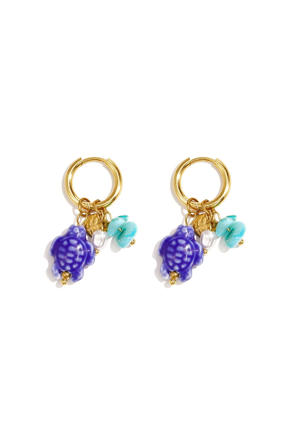Boucles D'Oreilles En Acier Inoxydable Plaqué Or 14 Carats, Motif Animaux, Collection Romantique Pour Les Vacances, Les Fêtes Et Les Réunions. Bijoux Pour Femmes. Image3