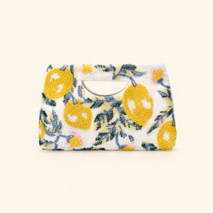 Sac Carré Pour Femme En Tissu Tissé Patchwork De Fruits Et Perles, Style Décontracté h5 
