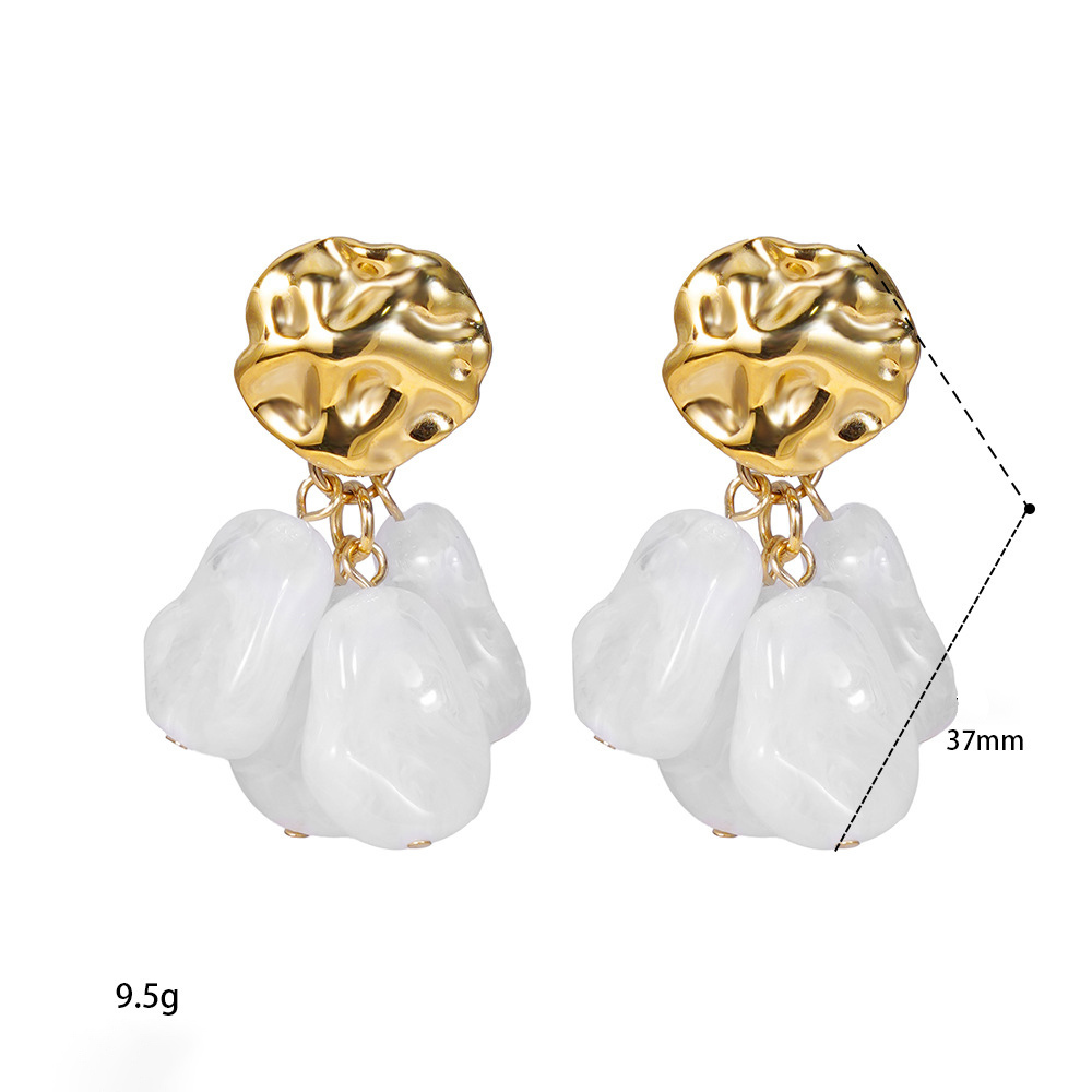 Boucles D'Oreilles Pendantes Pour Femmes, Style Rétro, À Pompons Et Motif Marteau, En Résine, Collection Classique Image3