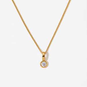 Colliers Pendentifs Pour Femmes En Acier Inoxydable, Étanches Et Sertis De Zircon, De La Collection Simple Series Circle h5 