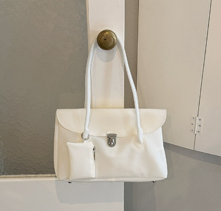 Sac À Main Femme Style Décontracté Avec Poignées En Pvc Transparent Uni Et Détails Métalliques. Image3