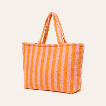 Sac carré pour femme en tissu éponge à rayures duveteuses multicolores, style décontracté