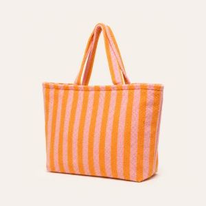 Sac Carré Pour Femme En Tissu Éponge À Rayures Duveteuses Multicolores, Style Décontracté h5