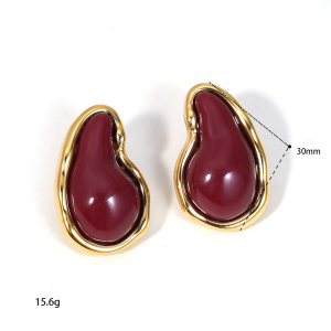 Boucles D'Oreilles Puces En Résine En Forme De Goutte De La Série Classique h5 Image5