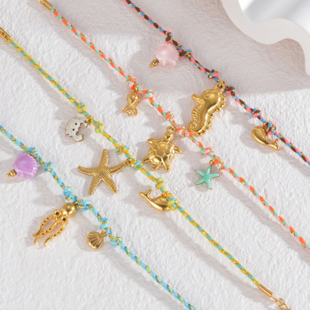Bracelets tressés pour femmes, style océanique, inspirés des vacances 2