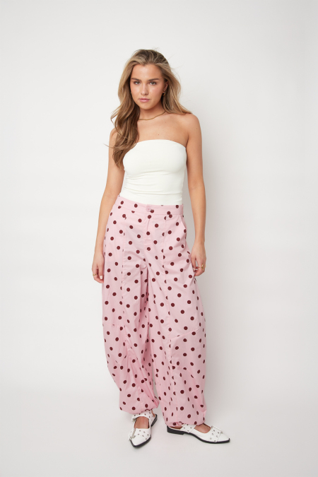 Pantalon bouffant à pois