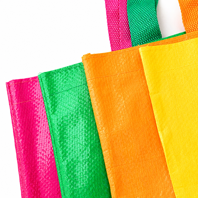 Sacs De Courses Tissés En Polypropylène (Pp) De Style Décontracté, Couleur Unie, Pour Femmes h5Image3