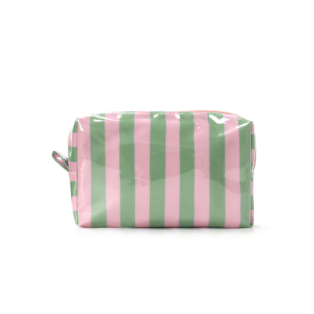 Trousses de maquillage Simple Series Daily Stripe en PVC multicolores