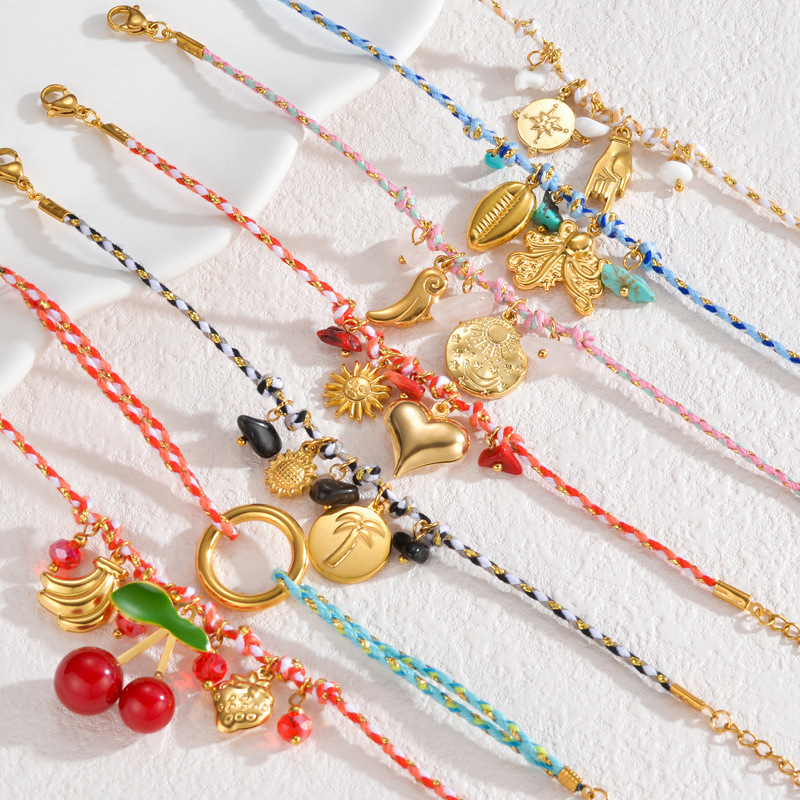 Bracelets Tressés Pour Femmes Sweet Heart Cherry De La Série Romantic Image2