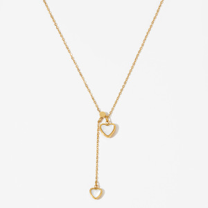 Colliers Pendentifs Pour Femmes En Forme De Cœur, En Acier Inoxydable Étanche, Couleur Or, Collection Simple Series h5