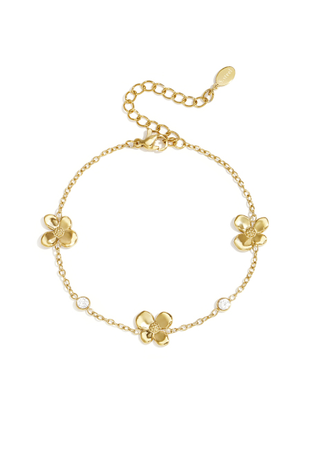 Bracelets à breloques en acier inoxydable, motif floral, collection Daily Simple, bijoux pour femmes