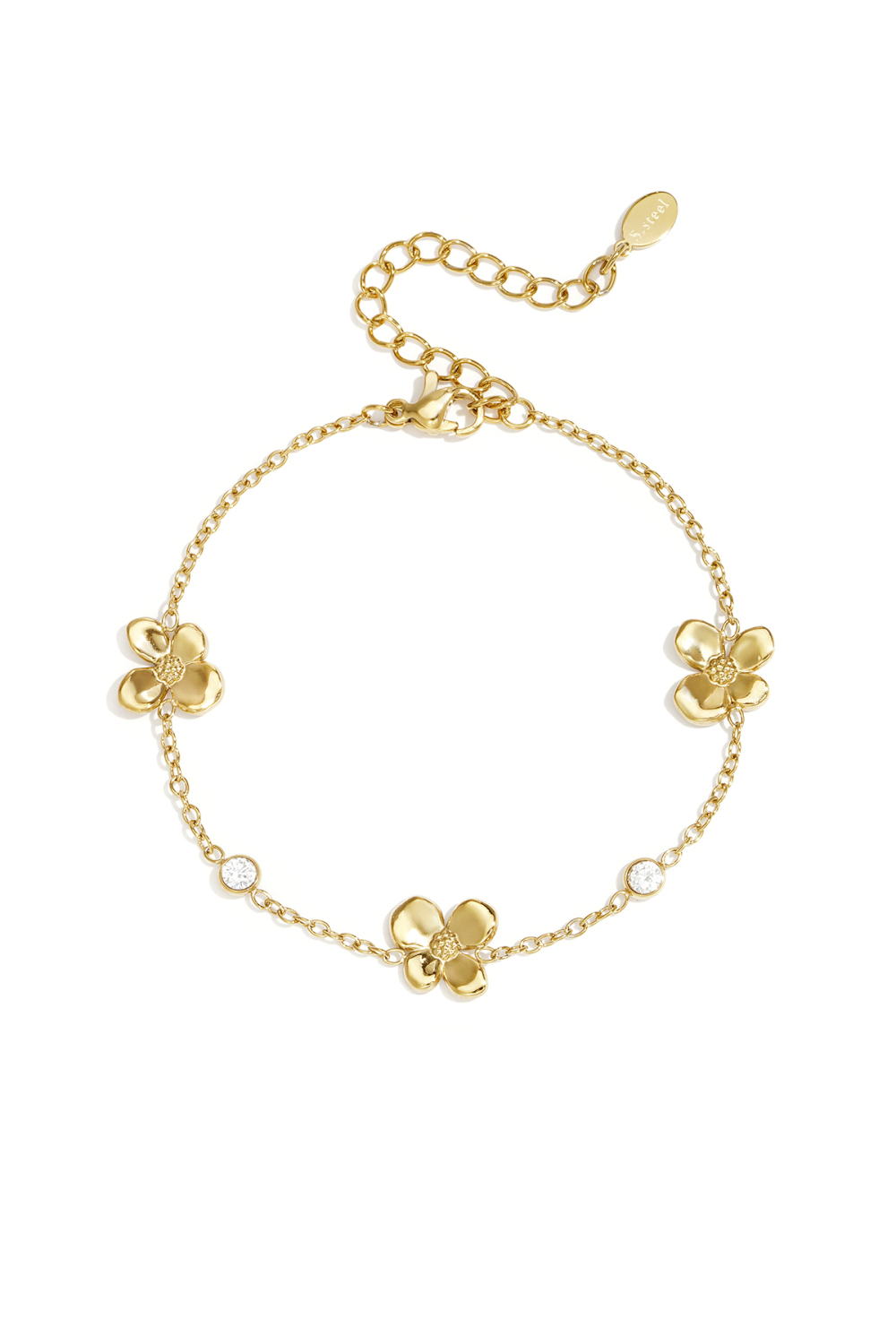 Bracelets À Breloques En Acier Inoxydable, Motif Floral, Collection Daily Simple, Bijoux Pour Femmes
