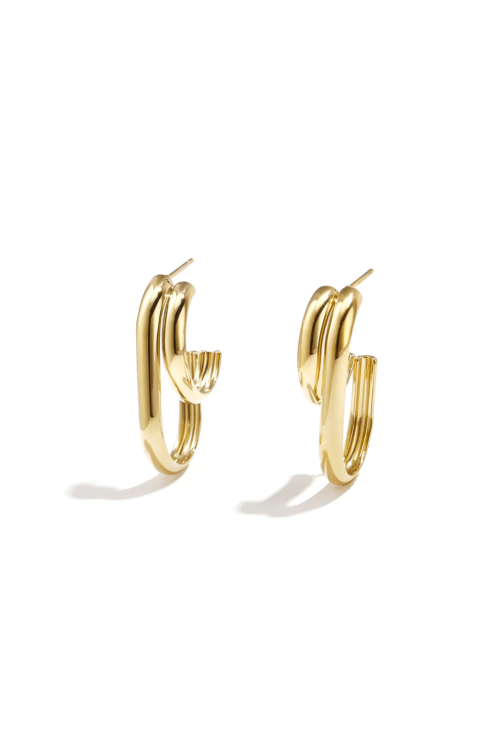 Boucles D'Oreilles Créoles En Acier Inoxydable, Forme Géométrique, Collection Simple Et Décontractée Pour Femmes