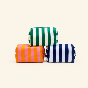 Trousses À Maquillage En Tissu Éponge Simple Series Daily Stripe De Couleurs Assorties h5 Image2