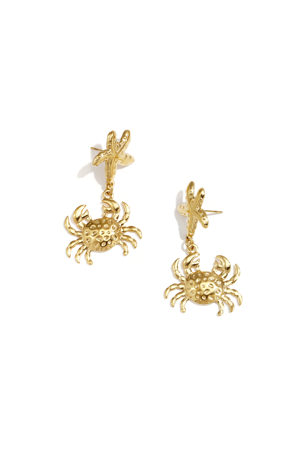 Boucles D'Oreilles Pendantes En Forme D'Étoile De Mer Avec Crabe