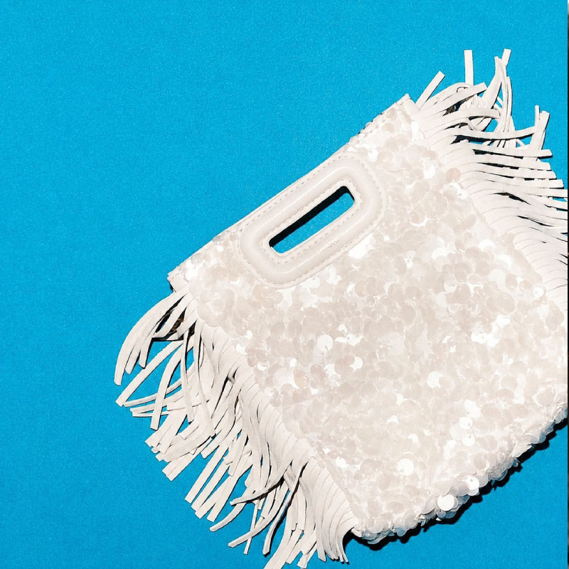 Sac Carré Pour Femme En Pu De Qualité Supérieure, Style Soirée, À Pampilles Et Sequins, Couleur Unie. h5Image7