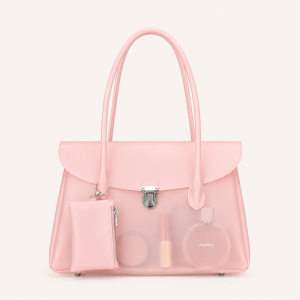 Sac À Main Femme Style Décontracté Avec Poignées En Pvc Transparent Uni Et Détails Métalliques. h5 Image2