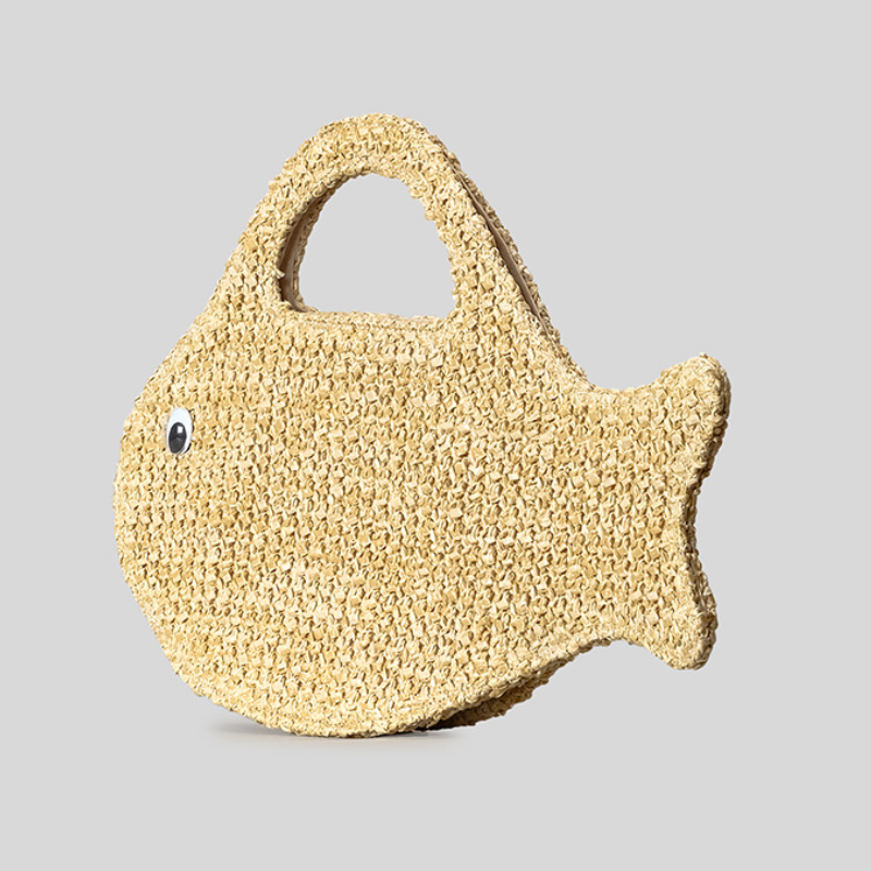 Sac À Main Pour Femme, Style Décontracté, Tissé À Fleurs, Style Océanique, Tissé À Poissons, Style Est-Ouest h5Image8