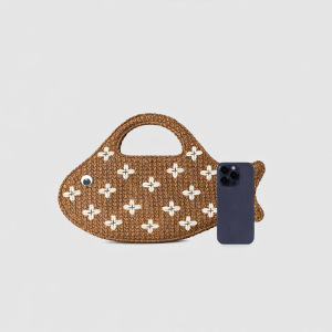 Sac À Main Pour Femme, Style Décontracté, Tissé À Fleurs, Style Océanique, Tissé À Poissons, Style Est-Ouest h5 Image4