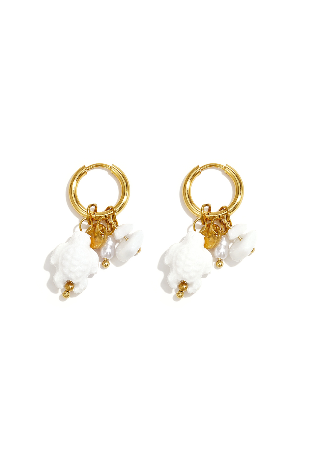 Boucles D'Oreilles En Acier Inoxydable Plaqué Or 14 Carats, Motif Animaux, Collection Romantique Pour Les Vacances, Les Fêtes Et Les Réunions. Bijoux Pour Femmes. 