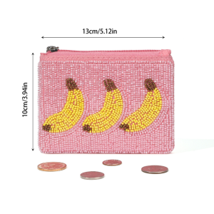 Portefeuilles Et Porte-Cartes En Polyester Tissé, Style Océanique, Perles, Motifs Floraux Et Végétaux Multicolores, Collection Simple Series Casual Fruit. h5 Image6