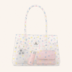 Sac Carré Femme En Pvc Style Décontracté / Transparent Uni À Pois Multicolores h5