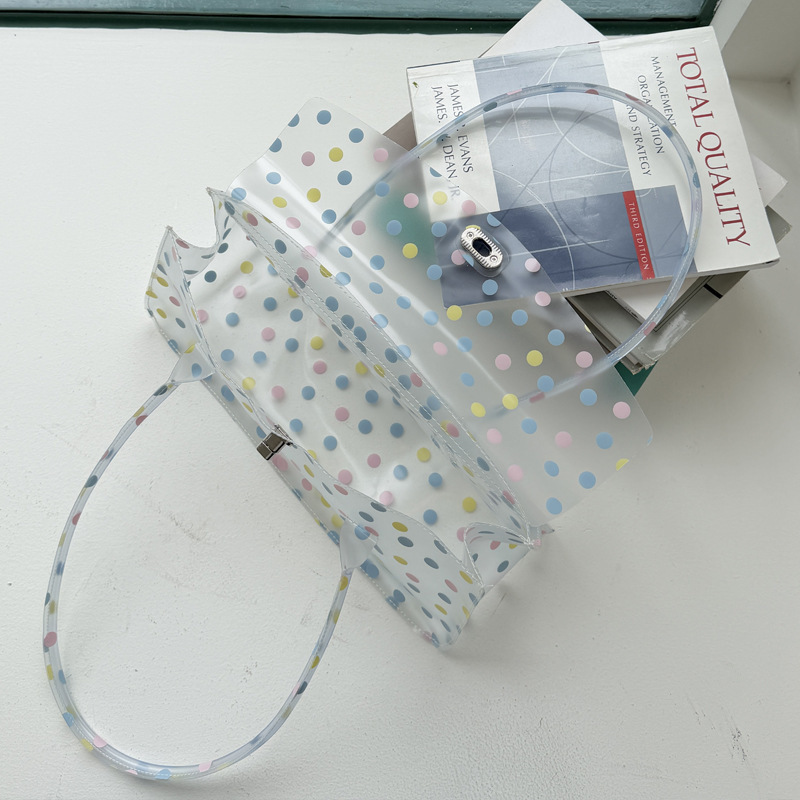 Sac Carré Femme En Pvc Style Décontracté / Transparent Uni À Pois Multicolores Image4