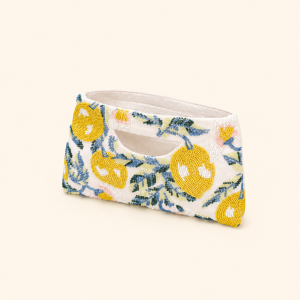 Sac Carré Pour Femme En Tissu Tissé Patchwork De Fruits Et Perles, Style Décontracté h5 Image2