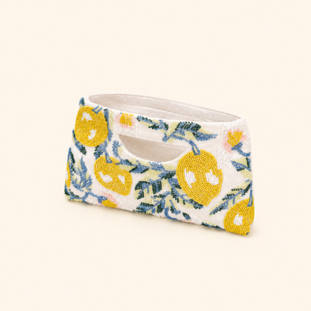 Sac carré pour femme en tissu tissé patchwork de fruits et perles, style décontracté 2