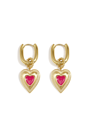 Boucles D'Oreilles Avec Breloque En Forme De Cœur Coloré h5