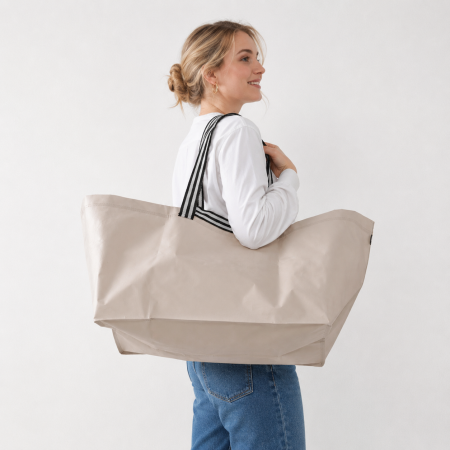 Sacs de courses tissés en polypropylène (PP) à imprimé léopard uni, style décontracté
