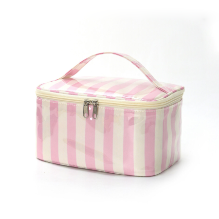  Trousses de maquillage Simple Series Casual Stripe multicolores en PVC