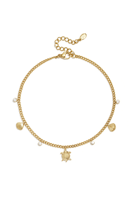 Bracelet de cheville à thème plage avec perles