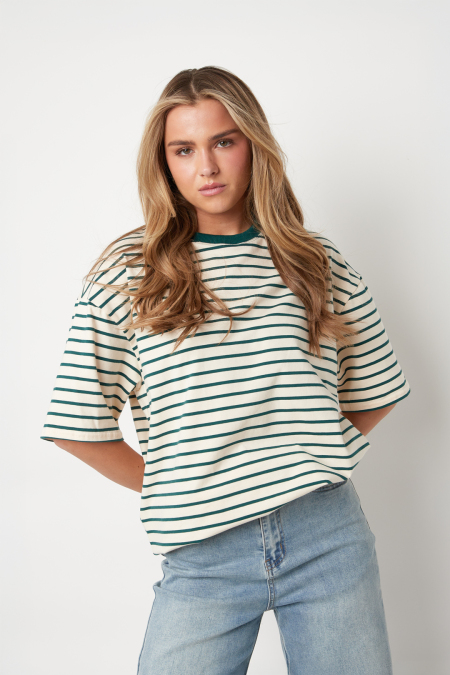 T-shirt à rayures carrées