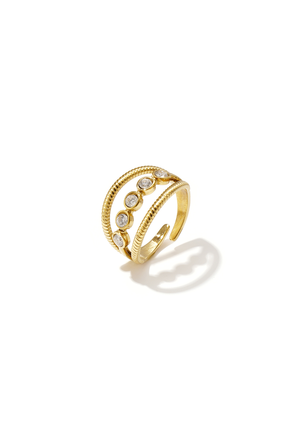 Bague À Plusieurs Rangs Ornée De Pierres