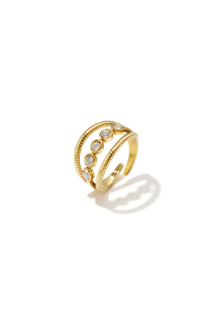 Bague À Plusieurs Rangs Ornée De Pierres h5