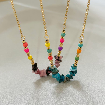 Colliers de perles pour femmes en pierres naturelles
