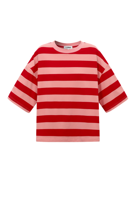 T-shirts en coton à rayures, style décontracté, coupe ample 2