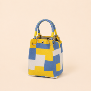Sac Carré En Polyester Pour Femme, Style Décontracté, Tissé Avec Fleurs, Lettres, Nœud Papillon, Rayures, Carreaux, Pois, Motifs Ajourés, Poissons Et Formes Géométriques. h5 Image2