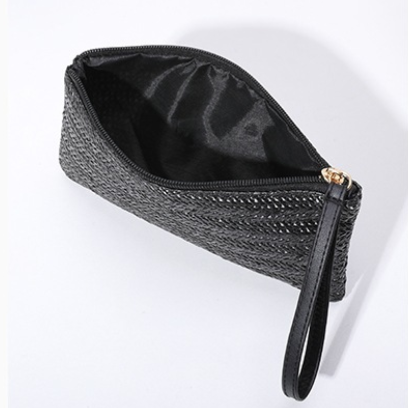 Sac Carré Pour Femme En Raphia Tissé Uni, Style Décontracté h5Image4
