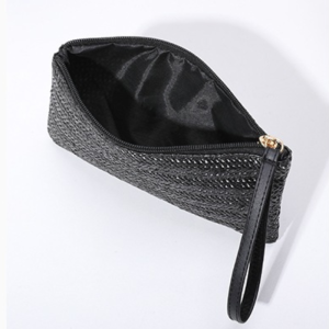 Sac Carré Pour Femme En Raphia Tissé Uni, Style Décontracté h5 Image4