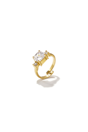 Bague Ajustable Ornée De Pierres En Oxyde De Zirconium h5 