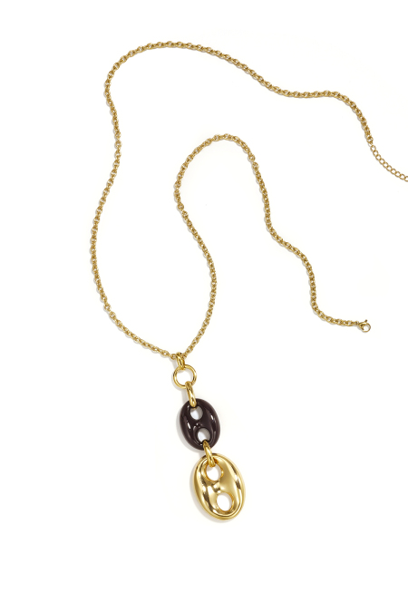 Collier long en acier inoxydable, forme irrégulière, collection Simple Daily Simple, bijoux pour femmes